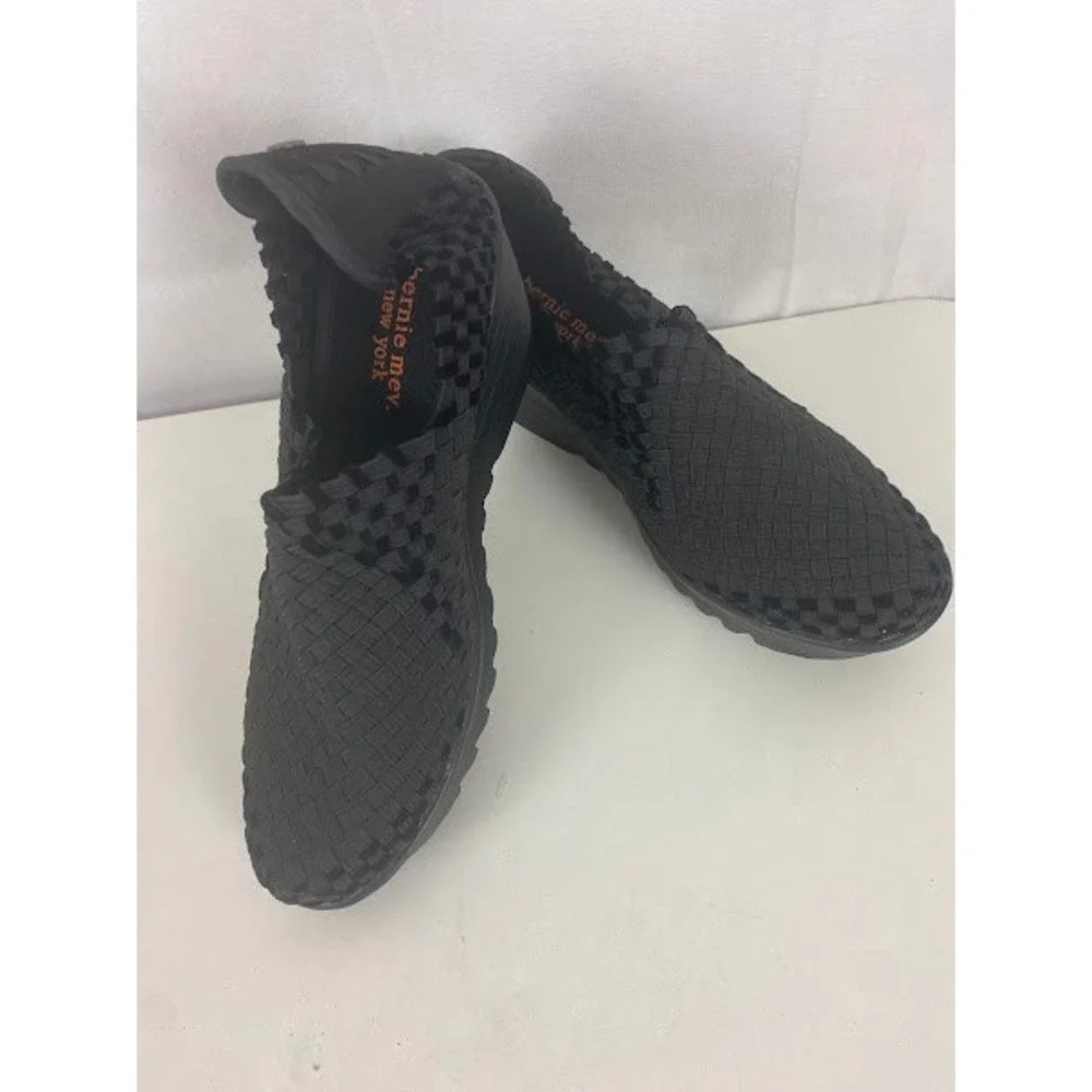 Bernie Mev New York Black Woven Wedge‎ Shoes Women Size 41